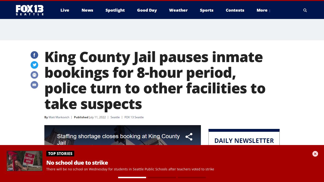 King County Jail pauses inmate bookings for 8-hour period, police turn ...